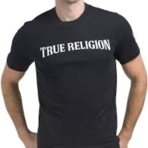 True Religion Pile Arch Logo T-shirt Black Size 2XL